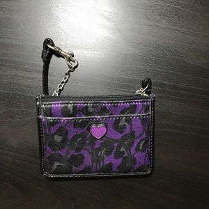 Coach floral card holder with strap